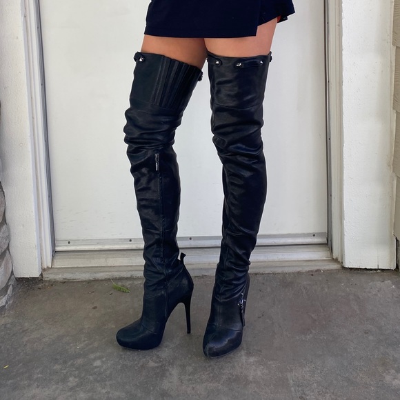 Report Signature Shoes - Report Signature Black Thigh High Boots